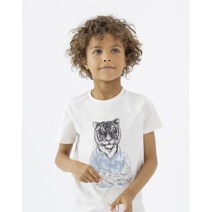 T-shirt met korte mouwen IKKS JUNIOR. Katoen materiaal. Maten 8 jaar - 126 cm. Beige kleur