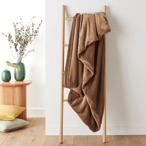La Redoute Interieurs - Maxine - Plaid - Tabak - 130 x 170 cm - Fleece en Sherpa