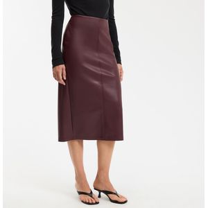 LA REDOUTE COLLECTIONS - Kokerrok - Bordeaux Rood - Halflang - Imitatieleer