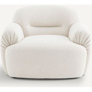 Fauteuil in geplooid melêestof, Malwo AM.PM. Bouclette materiaal. Maten één maat. Beige kleur