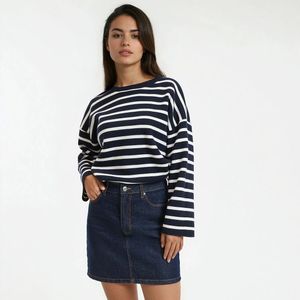 GUILLAUME - Signature - Gestreepte Trui - Blauw Ivoor - Katoen Wol