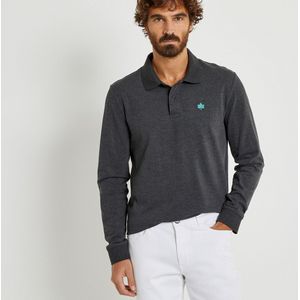 LA REDOUTE COLLECTIONS - Poloshirt - Mêlee Antraciet - Biologisch Katoen - Lange Mouwen