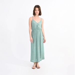 Lange jurk met smalle bandjes MOLLY BRACKEN. Polyester materiaal. Maten L. Groen kleur