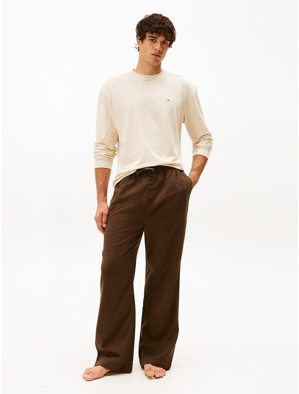 TOMMY HILFIGER - Pyjama - Kastanje - Flanel - Katoen