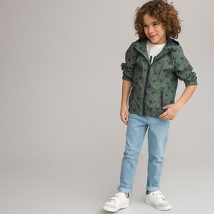 Jas met kap, bedrukte palmbomen LA REDOUTE COLLECTIONS. Polyester materiaal. Maten 5 jaar - 108 cm. Groen kleur