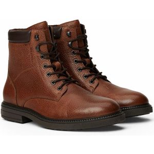 Boots outdoor in gevoerd leer TOMMY HILFIGER. Leer materiaal. Maten 41. Kastanje kleur