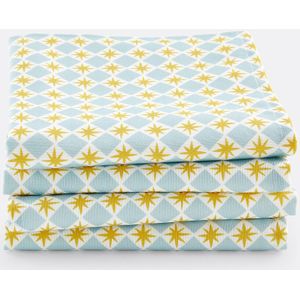 La Redoute Intérieurs - Augusta - Set van 4 Servetten - Blauw/Karamel - Tergal