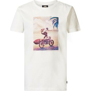 T-shirt met ronde hals en print PETROL INDUSTRIES. Katoen materiaal. Maten 3XL. Wit kleur