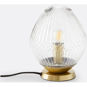 La Redoute Intérieurs - Ari - Tafellamp - Messing en Geribbeld Glas - E14 Fitting
