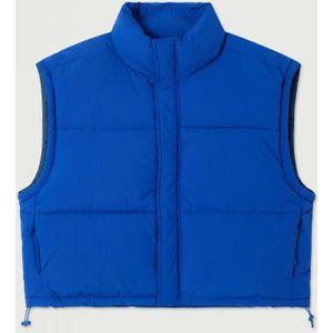 Kort mouwloos jasje met rits, ROFY AMERICAN VINTAGE. Polyamide materiaal. Maten S. Blauw kleur