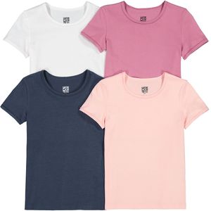 Set van 4 shirts LA REDOUTE COLLECTIONS. Katoen materiaal. Maten 6 jaar - 114 cm. Blauw kleur