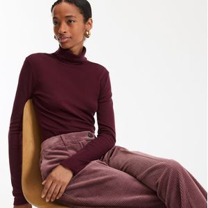LA REDOUTE COLLECTIONS - Turtleneck T-shirt - Mêlee Bordeaux - Lange Mouwen - Lyocellmix