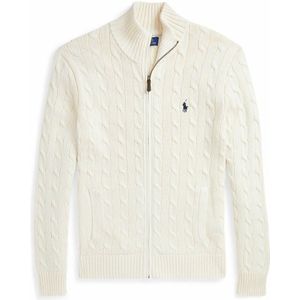Trui met ritssluiting van katoen in kabelmotief POLO RALPH LAUREN. Katoen materiaal. Maten L. Beige kleur