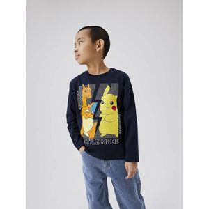 T-shirt met lange mouwen Pokemon NAME IT. Katoen materiaal. Maten 11/12 jaar - 144/150 cm. Blauw kleur