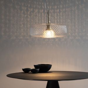 Simpele hanglamp Ø50 cm, Mistinguett AM.PM. Glas materiaal. Maten één maat. Geel kleur