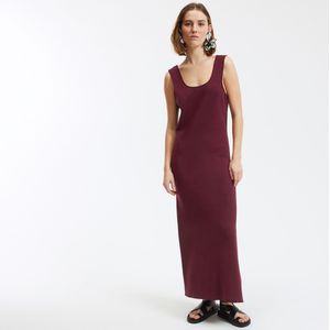 LA REDOUTE COLLECTIONS - Aansluitende Mouwloze Lange Jurk - Bordeaux Rood - Viscose