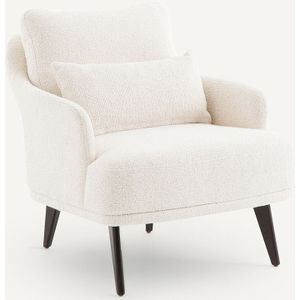 Classico AM.PM - Fauteuil - Beige - Getextureerde Stof - Notenhout