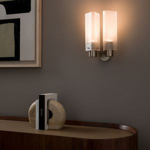 Dubbele wandlamp Strozzi, design E. Gallina AM.PM. Glas materiaal. Maten één maat. Beige kleur