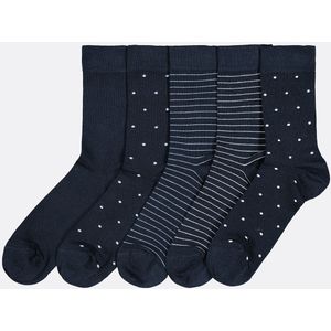 LA REDOUTE COLLECTIONS - Kousen - Marineblauw - Katoen - Set van 5 paar
