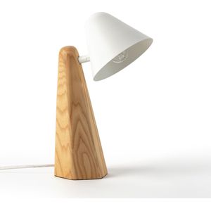 Lamp in essenhout en staalmetaal, Cotapi LA REDOUTE INTERIEURS. Licht hout materiaal. Maten één maat. Wit kleur