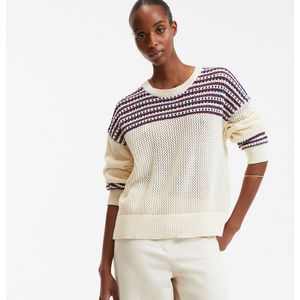LA REDOUTE COLLECTIONS - Trui - Ivoor - Katoen - Lange Mouwen - Gestreept Motief