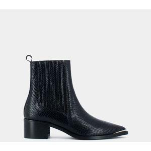 Bottines in cowboy spirit, in leer Arsene JONAK. Leer materiaal. Maten 36. Zwart kleur