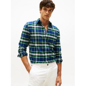 TOMMY HILFIGER - Flanellen Hemd - Blauw - Tartanruiten - Katoen