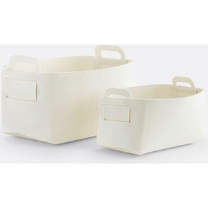 Veltinis - Set van 2 Mand in Vilt - Ecru - 100% Polyester