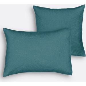LA REDOUTE INTERIEURS - Kussenhoes - Adriatisch Blauw - Perkalkatoen
