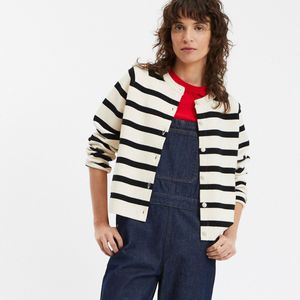 LA REDOUTE COLLECTIONS - Leandra - Vest - Gestreept Ecru/Zwart - Katoen/Wol