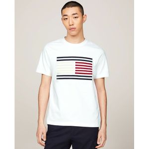 TOMMY HILFIGER - T-shirt - Wit - Katoen - Korte Mouwen - Ronde Hals