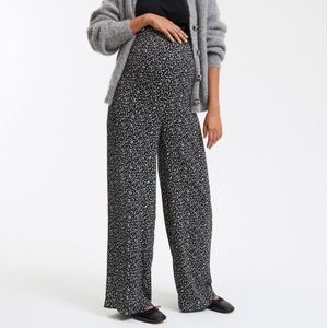 LA REDOUTE COLLECTIONS - Wijde Broek - Groen - Viscose - Hoge Taille - Bloemenprint