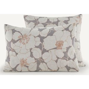 Tamia - Kussensloop - Ecru/Grijs/Terracotta - 100% Biologisch Katoen