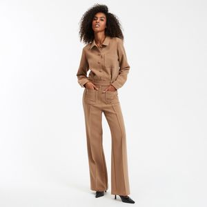 Jumpsuit met lange mouwen LA REDOUTE COLLECTIONS. Polyester materiaal. Maten 44 FR - 42 EU. Beige kleur