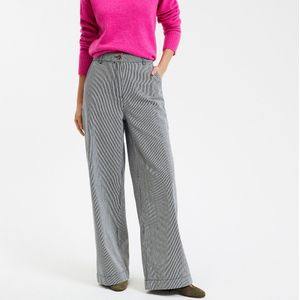 LA REDOUTE COLLECTIONS - Wijde Broek - Gestreept Marine/Wit - Katoen