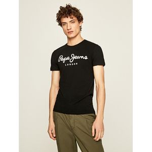 T-shirt met ronde hals Original Stretch PEPE JEANS. Katoen materiaal. Maten XXL. Zwart kleur