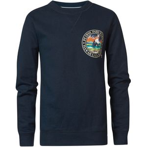 Sweater in molton met ronde hals PETROL INDUSTRIES. Molton materiaal. Maten 16 jaar - 174 cm. Blauw kleur