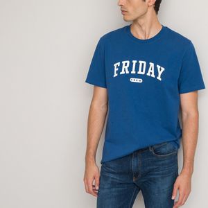 T-shirt met ronde hals en korte mouwen LA REDOUTE COLLECTIONS. Katoen materiaal. Maten S. Blauw kleur
