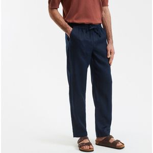 Rechte broek in linnen LA REDOUTE COLLECTIONS. Linnen materiaal. Maten M. Blauw kleur