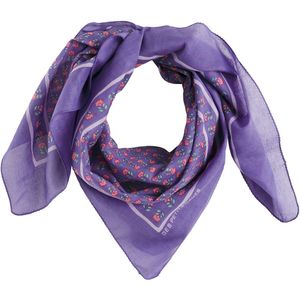 Sjaal met bloemenprint NONA JASMIN FIGUE DES PETITS HAUTS. Katoen materiaal. Maten één maat. Violet kleur