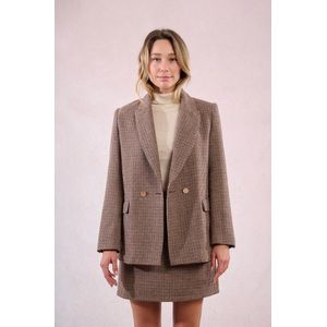 MOLLY BRACKEN - Colbert - Kastanje - Polyester - Pied-de-poule Motief