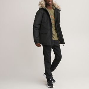 Warme parka met kap LA REDOUTE COLLECTIONS. Polyester materiaal. Maten 16 jaar - 174 cm. Zwart kleur