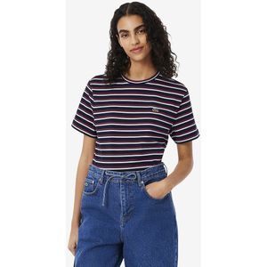 LACOSTE - Gestreept T-shirt - Marineblauw - Katoen