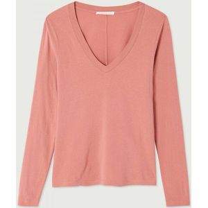 American Vintage - GAMIPY - T-shirt - Oudroze - Lange Mouwen - V-hals