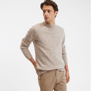 LA REDOUTE COLLECTIONS - Trui - Beige - Polyester - Grof Tricot met Opstaande Kraag