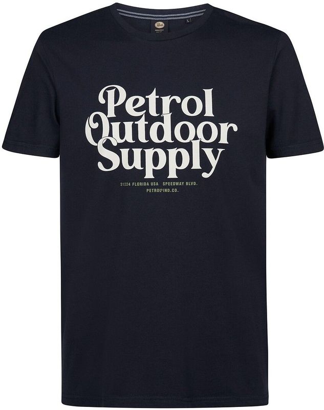 Petrol Industries - Logo T-shirt - Blauw - Katoen