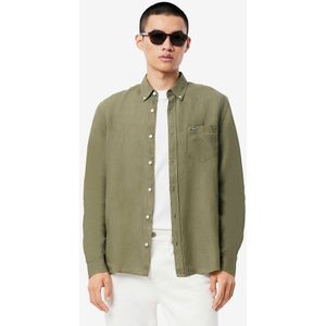 Lacoste - Overhemd - Groen - Katoen - Minimalistisch Ontwerp