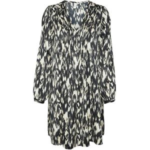 VERO MODA - Korte Jurk - Bedrukt - Zwart/Wit - Viscose