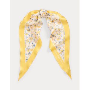 Vierkante sjaal in zijde met bloemenprint MAIA LAUREN RALPH LAUREN. Zijde materiaal. Maten één maat. Geel kleur