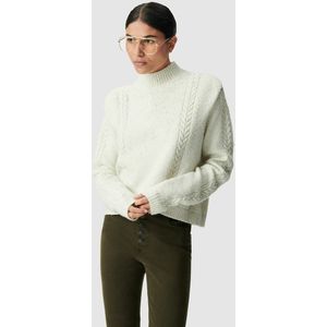 Kabeltrui met lange mouwen en opstaande kraag IKKS. Polyester materiaal. Maten S. Beige kleur